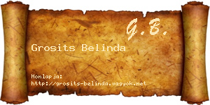 Grosits Belinda névjegykártya